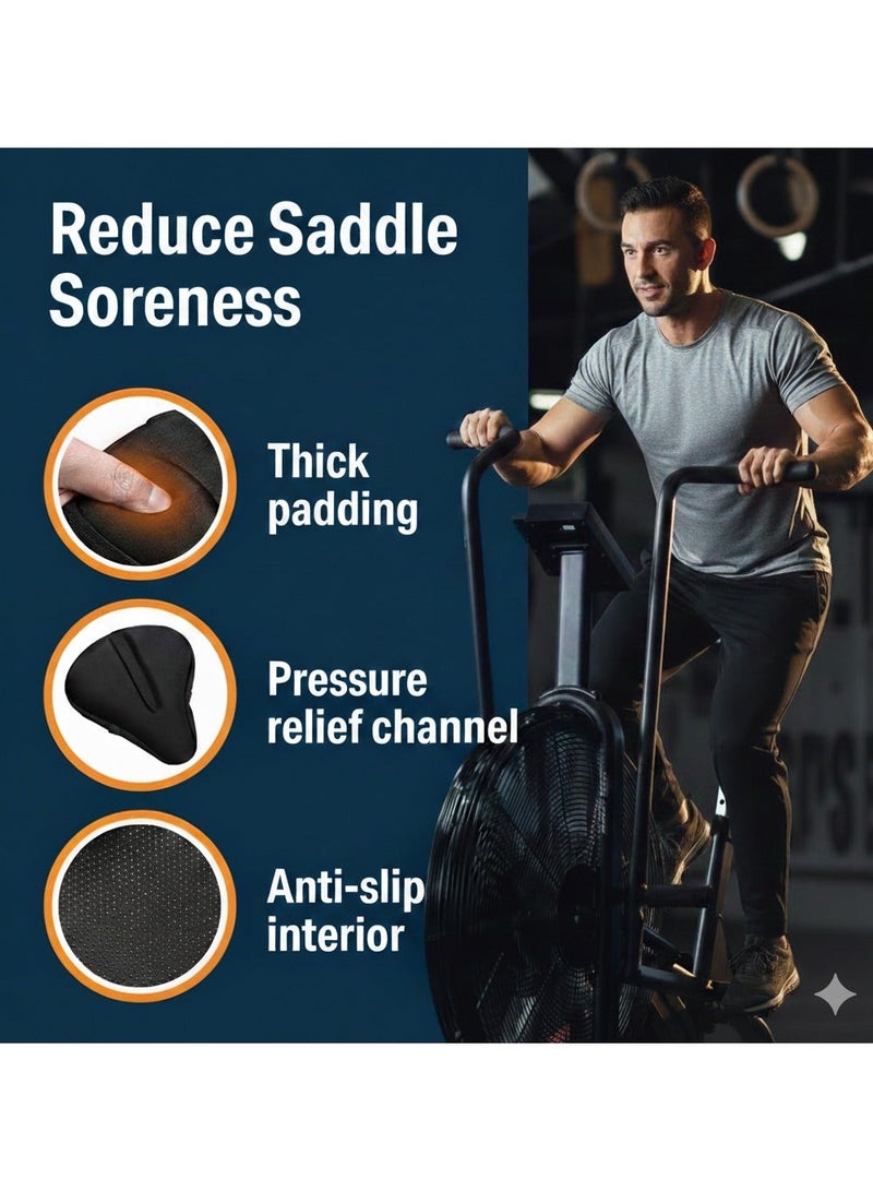 ترينفي غطاء مقعد دراجة ثلاثي الأبعاد مبطن وسميك وناعم، وسادة مقعد دراجة هوائية مانعة للانزلاق وجيدة التهوية لركوب المسافات الطويلة، غطاء مقعد دراجة جبلية ودراجة طريق 29 × 19 × 2.9 سم - Image 2